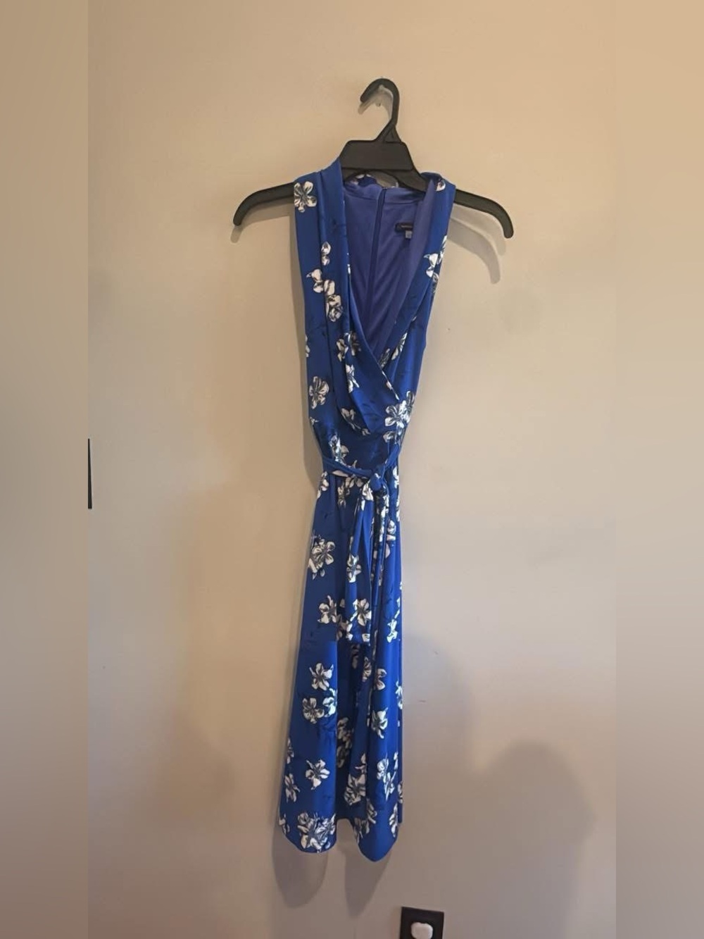 Tommy Hilfiger Royal Blue Floral Midi Wrap Dress